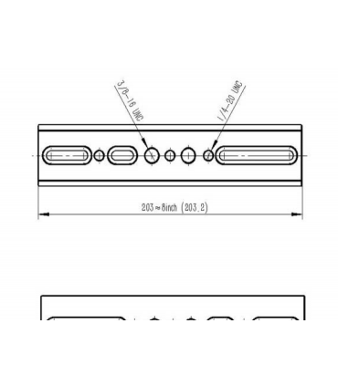TS-Optics Stable GP Style Dovetail Bar L- 203mm with Slotted Holes