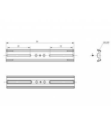 TS-Optics Vixen-EQ5 Level Dovetail Rod - L-300mm - Profile Construction