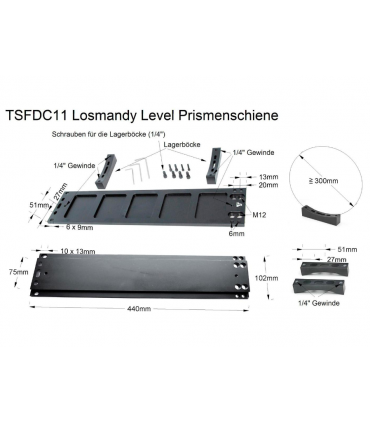 TS-Optics 3" Losmandy style dovetail bar for tubes with a diameter of 300mm or more