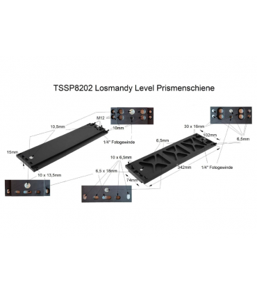 barra de cola de milano TS-Optics - Losmandy-Level, soporte nivelado, longitud 342 mm