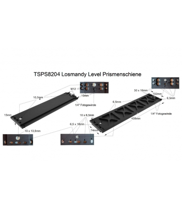 barra de cola de milano TS-Optics - Losmandy-Level, soporte nivelado, longitud 437 mm