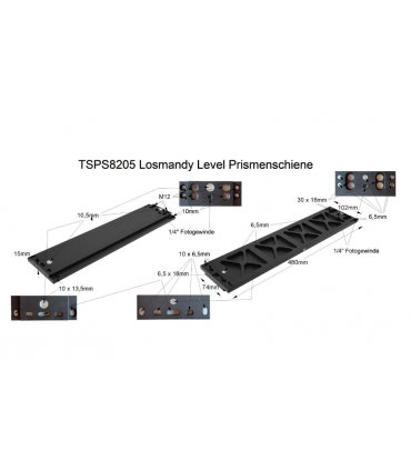TS-Optics Dovetail Bar - Losmandy-Level, Flat Mount, Length 479mm