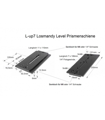 TS-Optics Losmandy Level dovetail bar - length 200 mm - flat mount