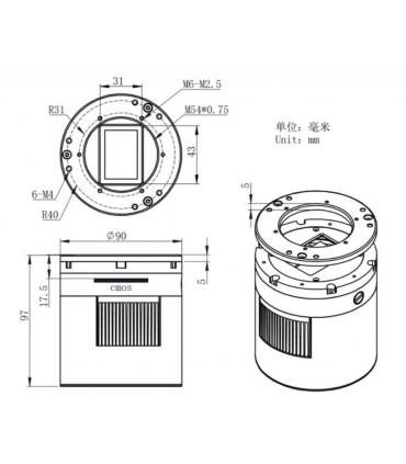 ZWO ASI2400MC PRO cooled astronomical color camera, D-43.3mm chip