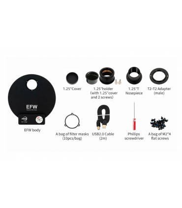 Rueda de filtros electrónica ZWO para filtros de 7x 36 mm - versión más grande