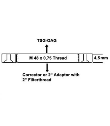 Adaptador TS-Optics de M48 y rosca T2 al Gigant Off Axis Guider