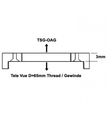 Adaptador TS-Optics de TeleVue Rosca de 65 mm al Gigant Off Axis Guider
