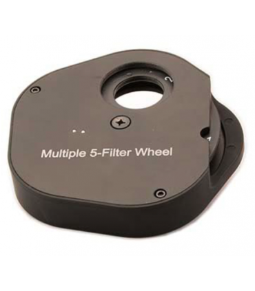 Rueda de filtros manual TS-Optics para 5 filtros de 1,25" - conexión T2 y 1,25"