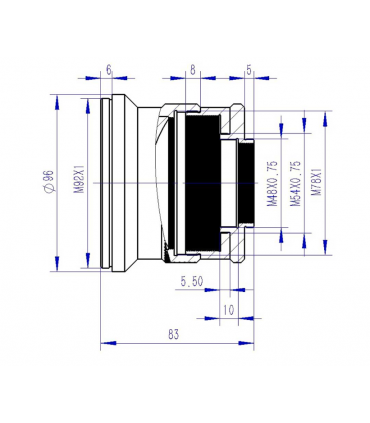 TS-Optics REFRACTOR 1.0x Flattener Gen 2 for APO - large format - M92 connection