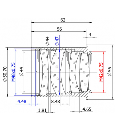 TS-Optics NEWTON reducing coma corrector 0.73x - 2" connection