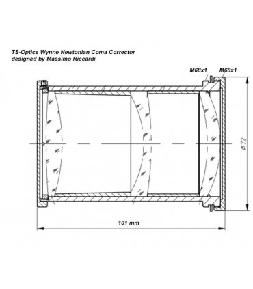 Corrector de coma TS-Optics NEWTON 0.97x Riccardi Design - Conexión M68